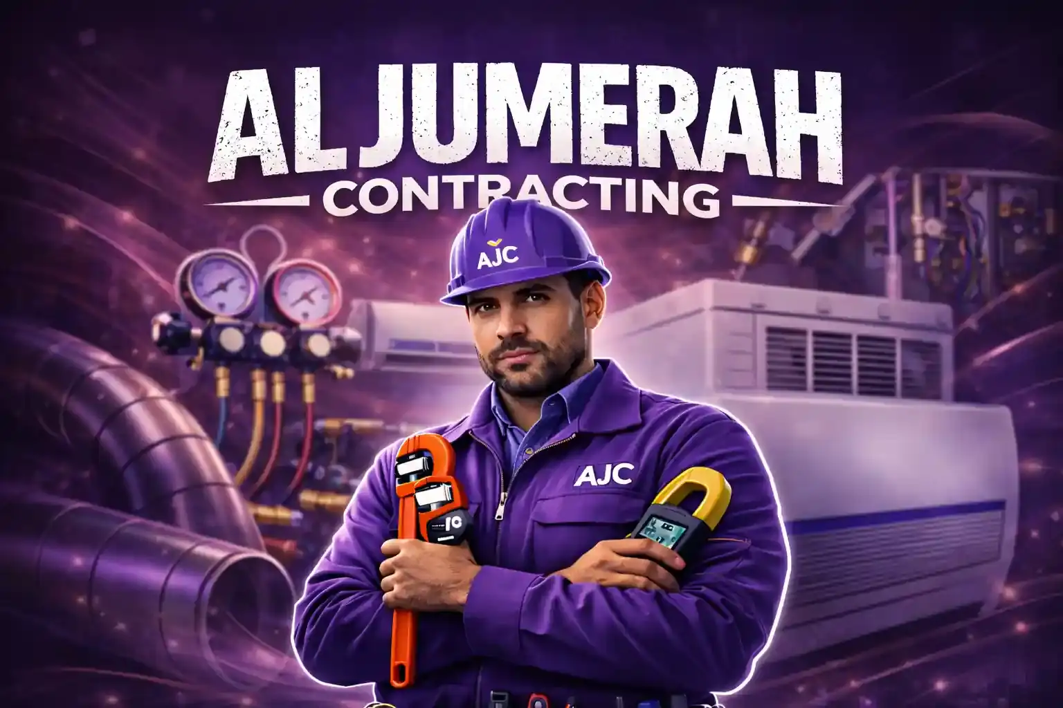 Night shift ductwork and AHU installation on site